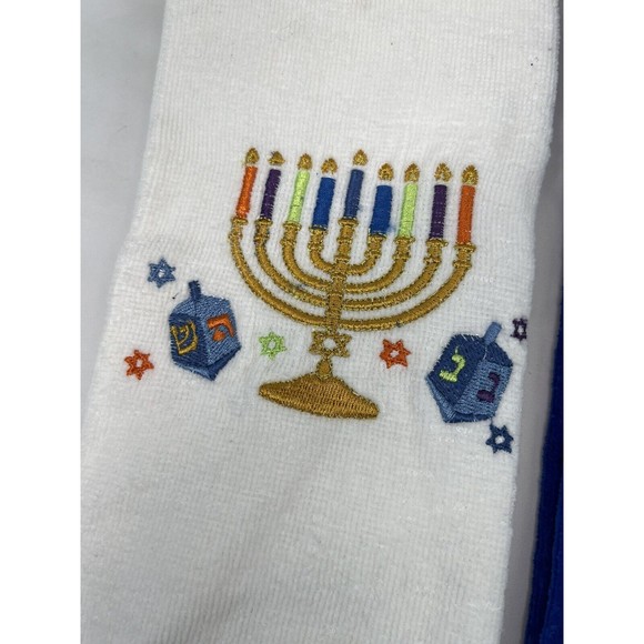 2 Pcs Set Rite Lite Chanukah Sparkle Printed Towel 1 White‎ & 1 Blue 24x15” - Picture 2 of 6